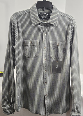 Paradise City Men's Long Sleeve Buttonup Shirt Thick Cotton/Lycra Blend LargeNWT