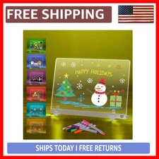 Illuminate Your Space:  LED Doodle Glow Note Board with 7 Vibrant Colors & Dy...