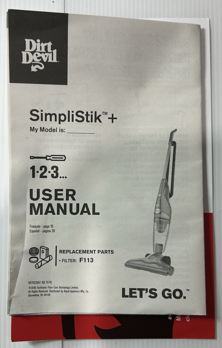 Dirt Devil Simpli Stik Plus 3-in-1 Vacuum Cleaner, Lightweight