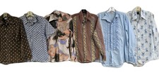 MENS LOT OF 45 VINTAGE SHIRTS VTG 60s 70s POLY COTTON GEEK DISCO DAGGER VELOUR