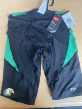 TYR Durafast Hexa Curve SPL Jammers Shorts Boys Balck Green Size 28