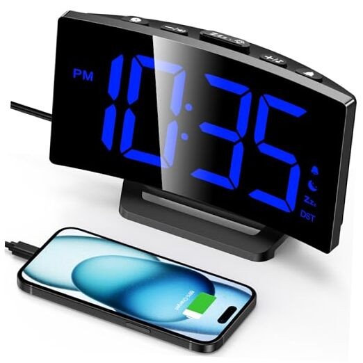 Digital Alarm Clock for Bedrooms, Digital Clock with Customizable Night Mode,