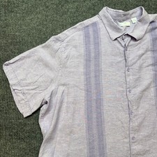 Cafe Luna Violet Linen Blend Button Down Shir...