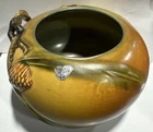 Vintage 1935-1940 Roseville Pine Cone Brown, Gold & Green Jardinière 278-4