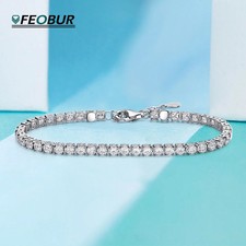 2/3mm Moissanite Tennis Bracelets for Women 925 Sterling Silver Adjustable Full