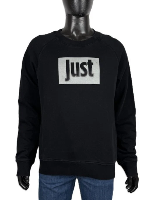 Just Cavalli sweat-shirt homme taille L noir coton logo just col designer - Photo 4/4