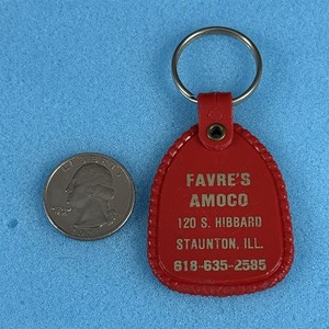 Favre Favre's Amoco Gas Service Station Staunton Illinois Keychain Key Ring