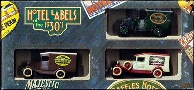SET 3 LLEDO DAYS GONE ''HOTEL LABELS OF THE 1930'S'' LTDED DIECAST VEHICLES (NIB)