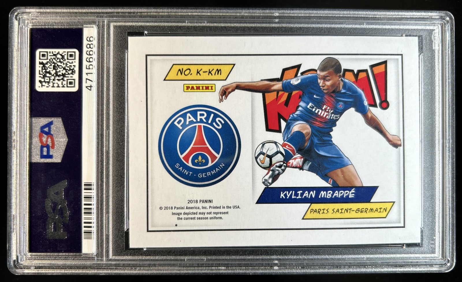 2018 Panini Kaboom! Kylian Mbappe #K-KM PSA 9 view 2