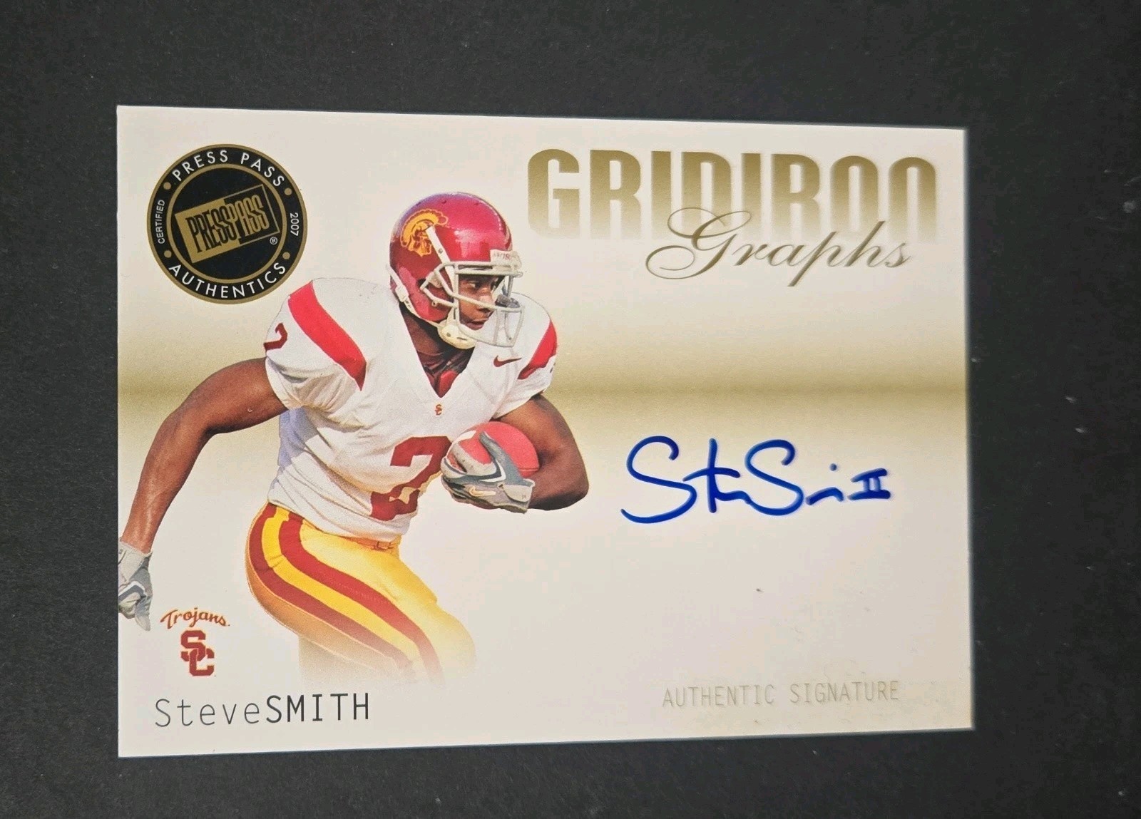 2007 Press Pass SE - Gridiron Graphs Steve Smith #GG-SS Gold (AU, RC)