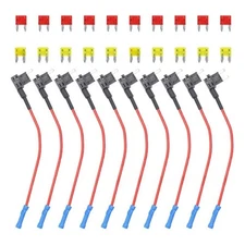 10Pcs Fuse Tap Adapters With 10Amp 20A Low Profile Fuse Car Fuses Adapters