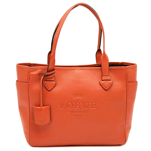 LOEWE Heritage 377.79.751 Tote Leather Red Unisex Bag #URB668