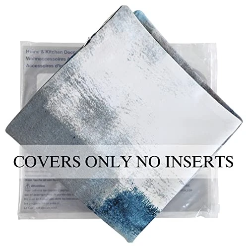 Capas de travesseiro 22x22 azul-petróleo, pacote com 2 22 x 22 (pacote com 2) azul e cinza - Imagem 3 de 4