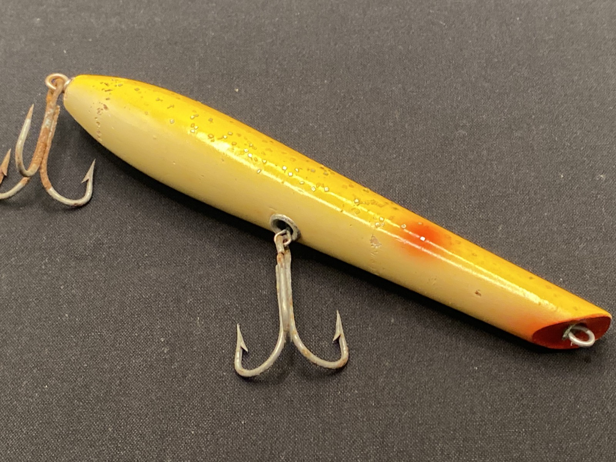 Vintage Gibbs Wood 6.5” Pencil Popper Striper Striped Bass Surf