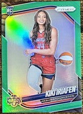 2025 Panini WNBA Prizm Kiki Iriafen Image Variation Green Prizm #149 Mystics