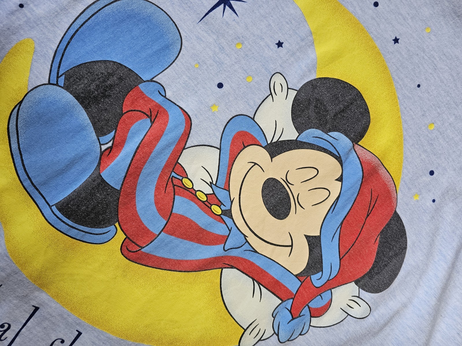 VTG 1990's Disney Mickey Mouse Celestial Slumber Grey Nightgown OSFM Sleepwear image 3