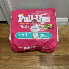 Vintage Huggies Pull Ups Training Pants For Girls SZ 1 Up To 27lbs