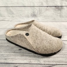 Birkenstock Zermatt Wool Felt Shearling Slippers Oatmeal Women 37 6-6.5 Narrow