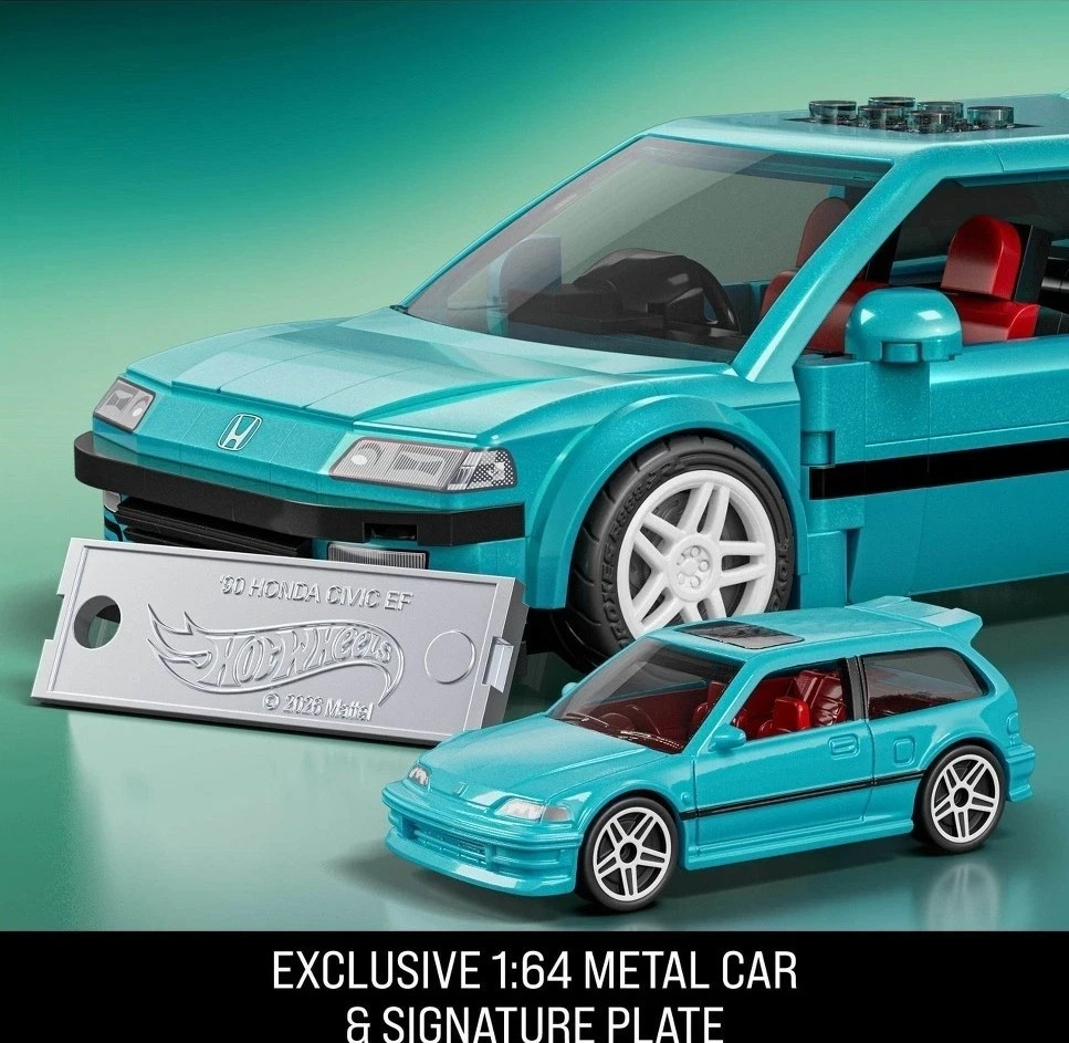 Mattel Brick Shop Hot Wheels Custom '90 Honda Civic EF Building