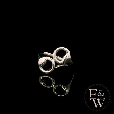 9ct White Gold Ring Farley Weston Handmade Horseshoe Design UK Made Sizable