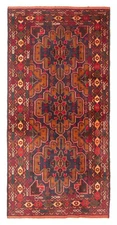 Vintage Hand-knotted Runner Rug 3'4" x 7'1" Traditional Oriental Wool Carpet