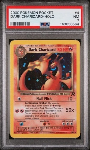 2000 Pokemon Team Rocket Dark Charizard #4 Holo PSA 7