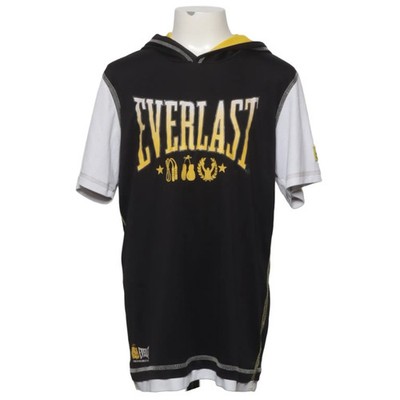 Everlast, Kurzärmeliger Hoodie, Größe: 164, Schwarz/Gelb/Weiß, Print #URC