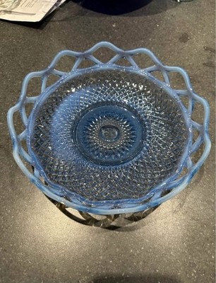 Imperial Katy Blue Lace Edge Bowl & Footed Vase