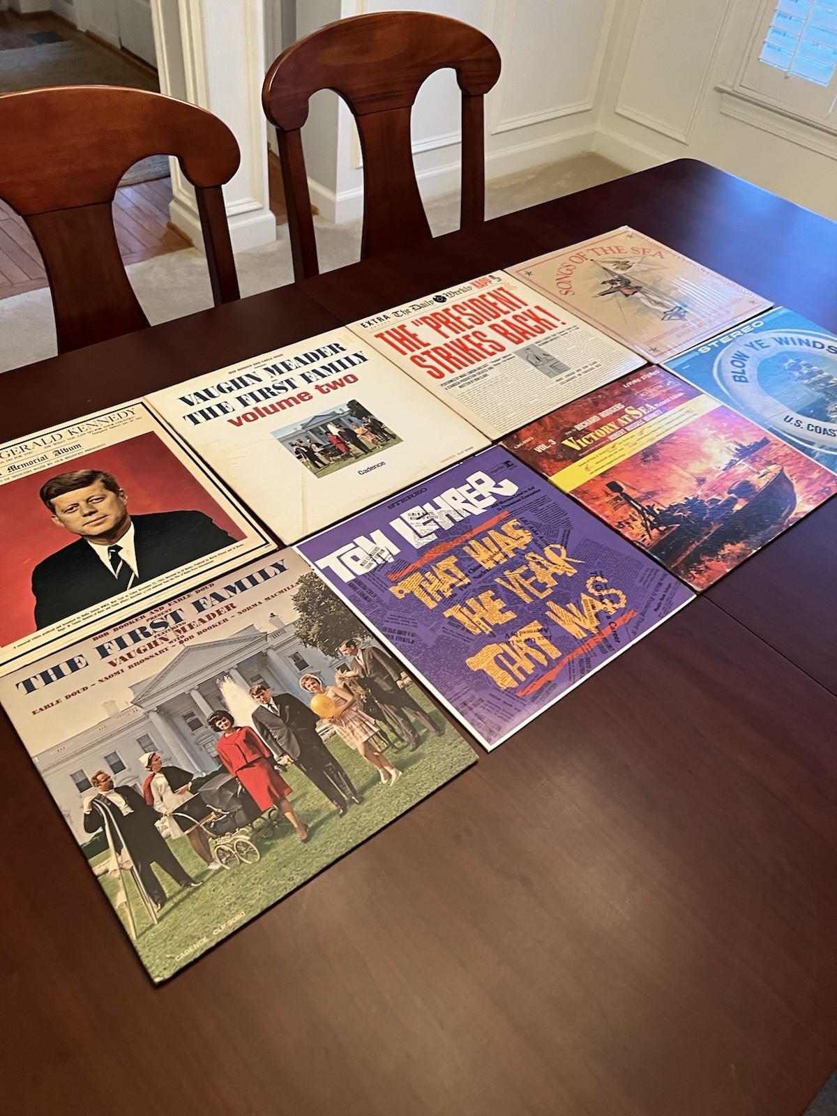 Mixed Lot of 8 Vintage Vinyls USA Political and Songs Various Artists See Pics