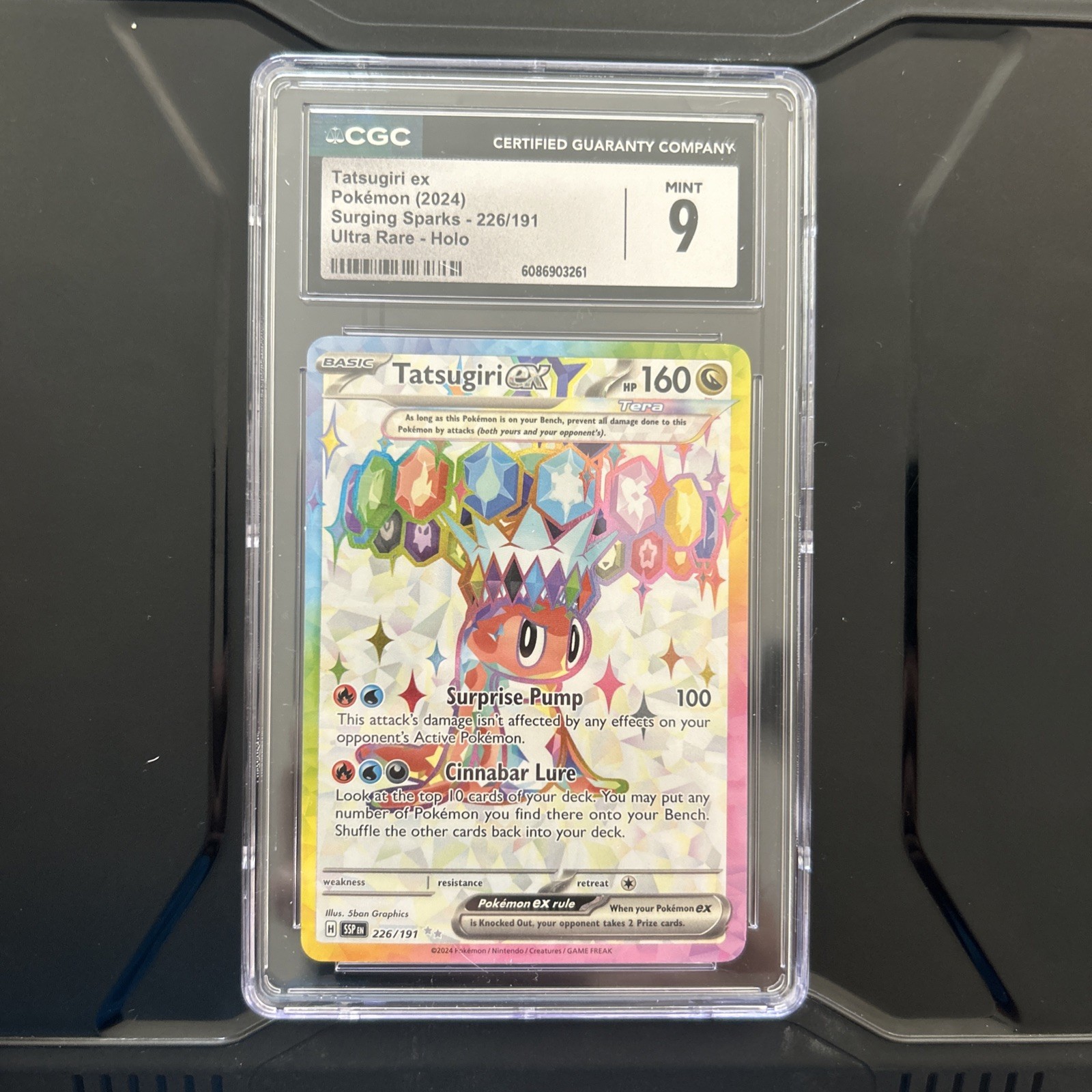 Tatsugiri EX #226 English 2024 Surging Sparks Ultra Rare Holo CGC Mint 9
