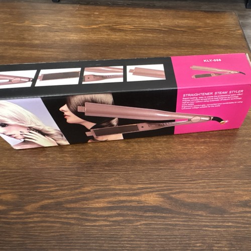 KLY-088 Flat Iron Steam Styler 45W Gold Metal Plastic Electric