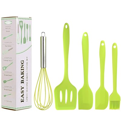 Silicone Utensils Set5 Pcs Silicone SpatulaNon-Stick Silicone Kitchen Cooking Ut