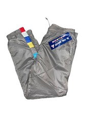 Vintage Le Coq Sportif Track Pants Men's M Grey Nylon Windbreaker Ankle Zip