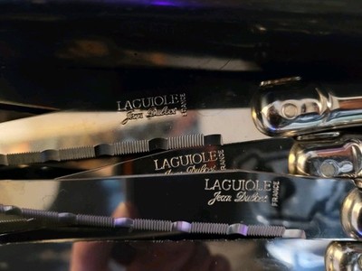 Case (6) Jean Dubost Laguiole Microedge Blade Steak Knife Set Stainless France