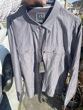 Armani Exchange AX Button Down Shirt Mens 2XL  Gray  Woven Cotton Blend