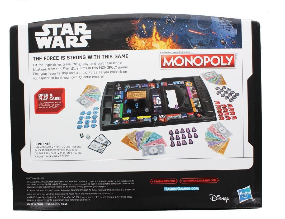 Monopoly Star Wars édition pliable Open & Play avec plateau de rangement rigide