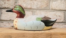 Green-Winged Teal 10" Ceramic Duck Vintage Figurine