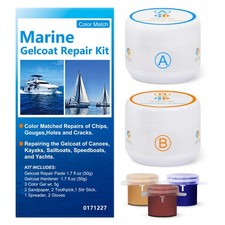 Gel Coat Repair Kit for BoatsColor Match, Marine Fiberglass Repair Kit, Fiber...