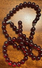 Estate VTG Antique Cherry Amber Bakelite Bead Necklace 99grams Repair Sold As Is