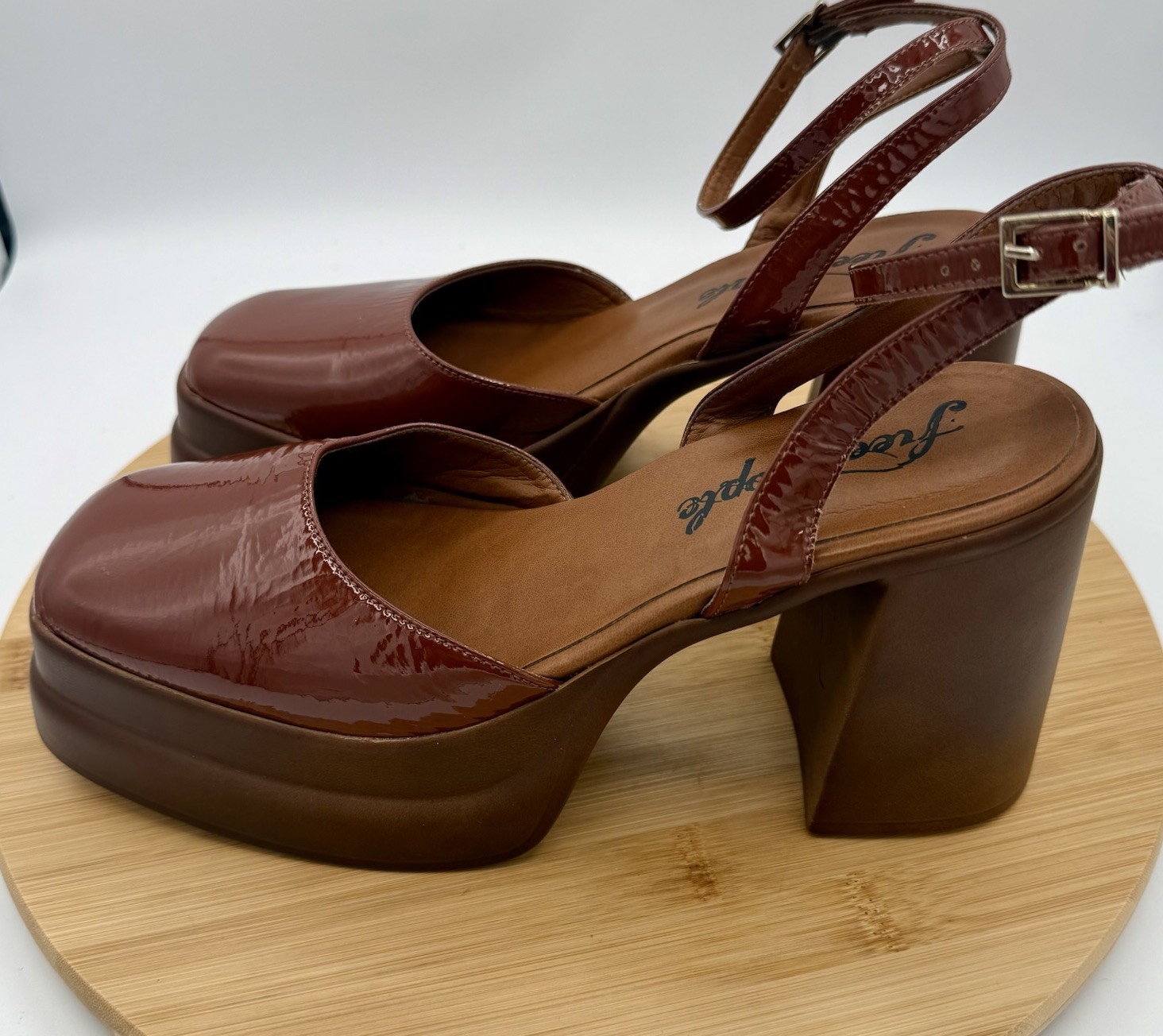 FREE PEOPLE Double Stack Platform Mary Janes Brow… - image 2