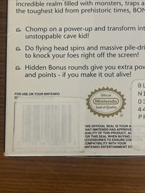 Bonk's Adventure (Nintendo NES) Action & Adventure Video Game Cartridge & Box