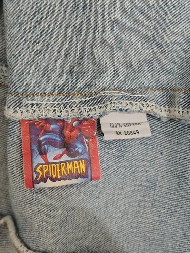 Y2K Spiderman Denim Jacket Vintage 2002 Size XL Marvel Comics image 18