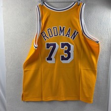 Mitchell  Ness Lakers Dennis Rodman 73 Jersey 2XL Yellow Purple NBA 606