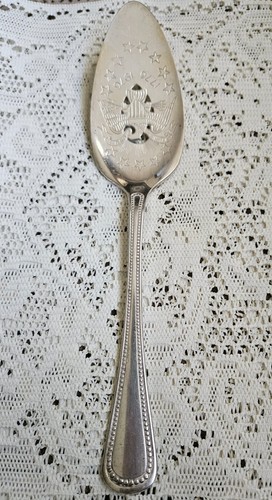 Bicentennial 1776-1976 Pie/Cake Server Oneida Community Silverplate Spoon 9.75"