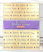 Hero Arts WordPrint CELEBRATE Background S1237 Wood Mounted Rubber Stamp NEW