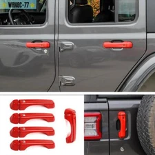For Jeep Wrangler JL 2018-2022 ABS Red Door Handle & Tailgate Handle Cover Trim