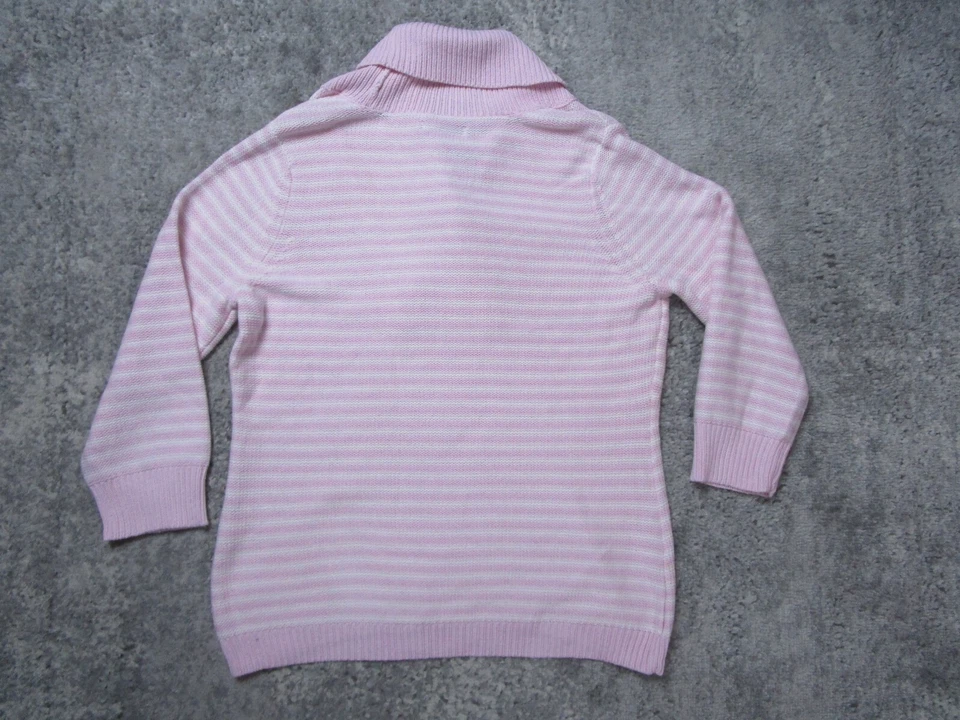 Izod Sweater Womens Large Knited Pink Striped Pullover Long Sleeve Outerwear - Imagem 2 de 4