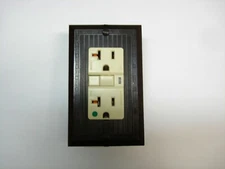  Vintage Uniline Brown Decora GFCI Switch Outlet Wall Cover Plate Ribbed GEM