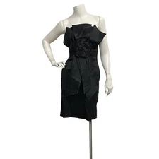 Romeo & Juliet Couture Black Dress  Junior Small Floral Accent Stretch Pockets