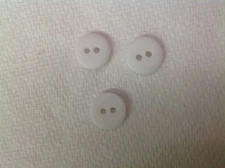 NEW 25 PC PKG. 3/8 INCH WHITE DULL FINISH BUTTONS